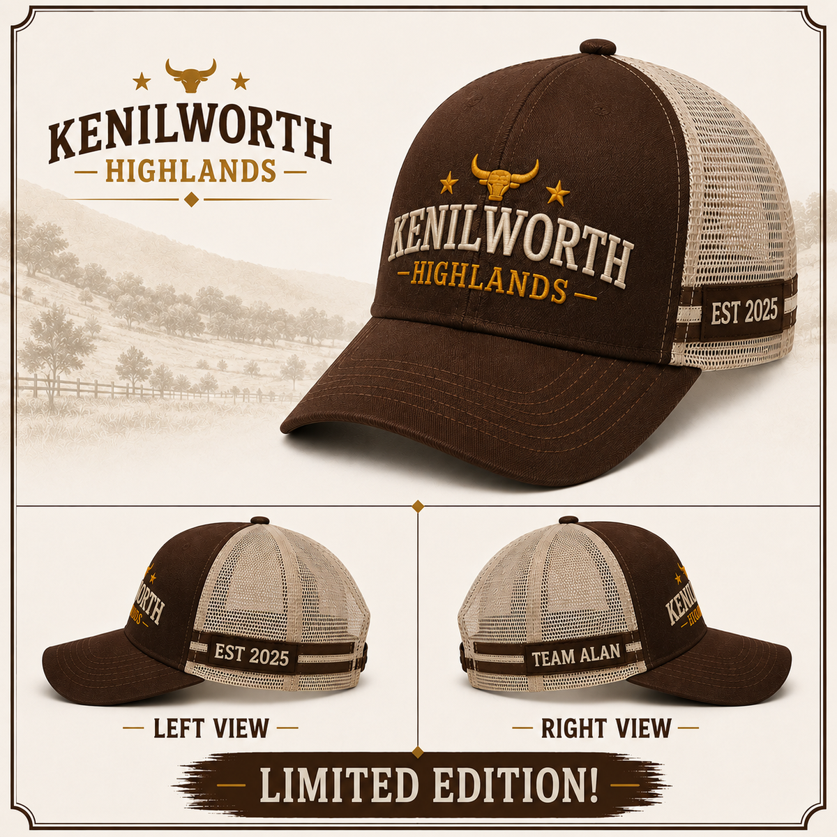 Kenilworth Highlands – Limited Edition Team Alan Trucker Cap