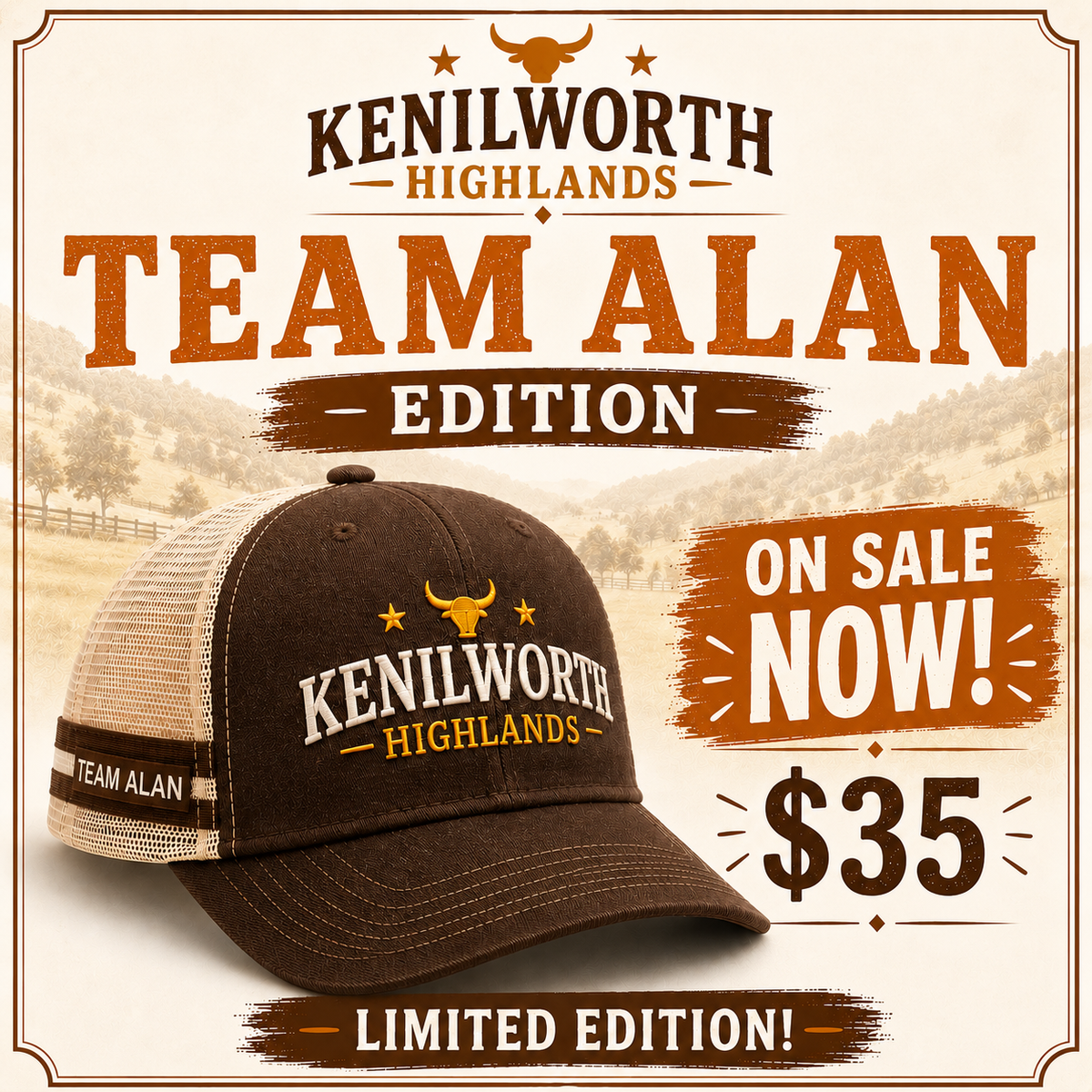 Kenilworth Highlands – Limited Edition Team Alan Trucker Cap