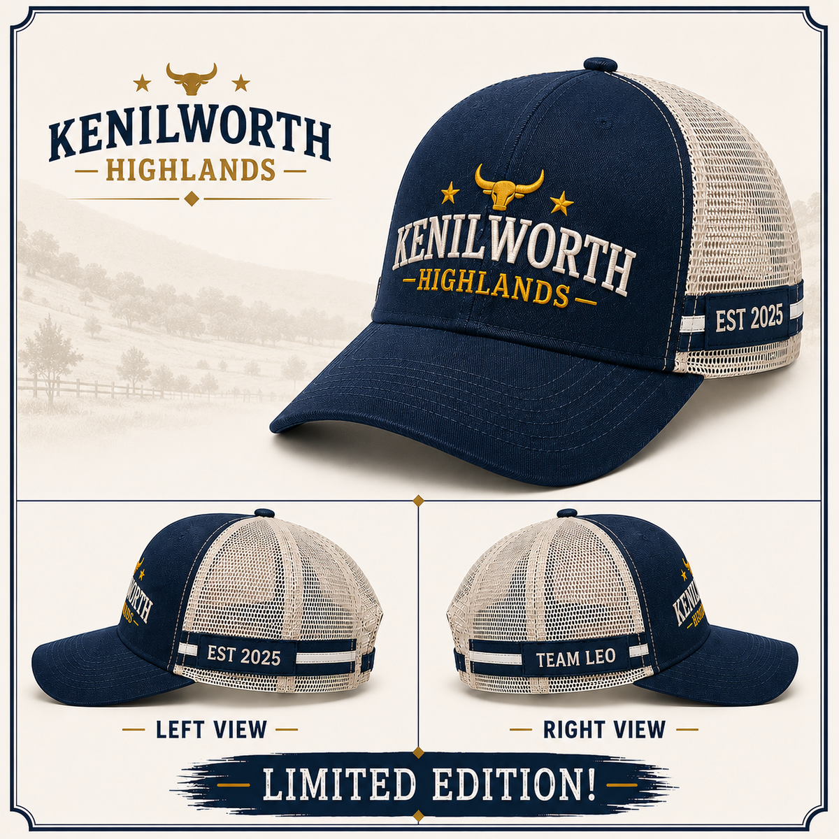 Kenilworth Highlands – Limited Edition Team Leo Trucker Cap